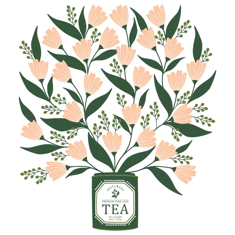 Tea Tin Bouquet Tea Towel