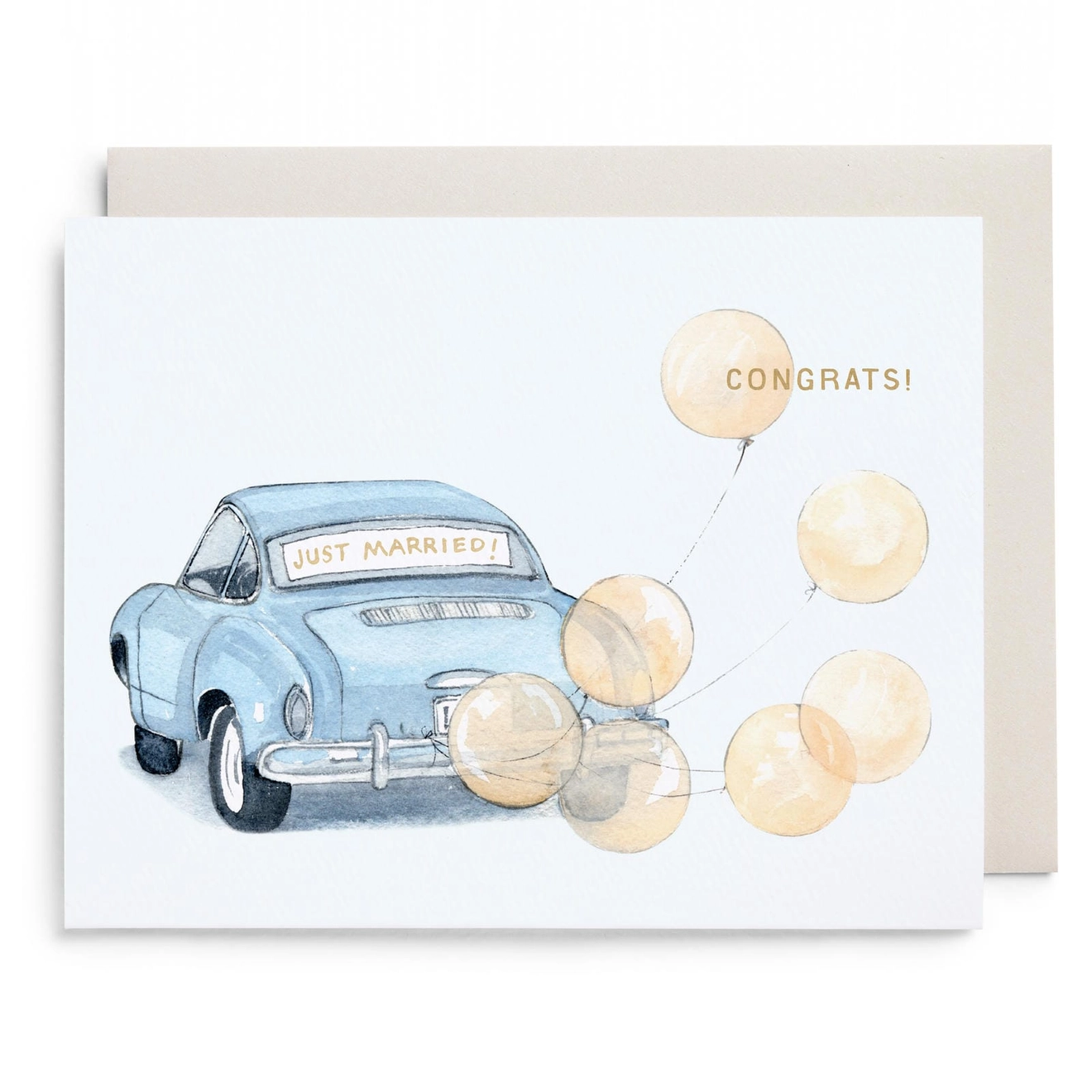 'Vintage Car' Wedding Card