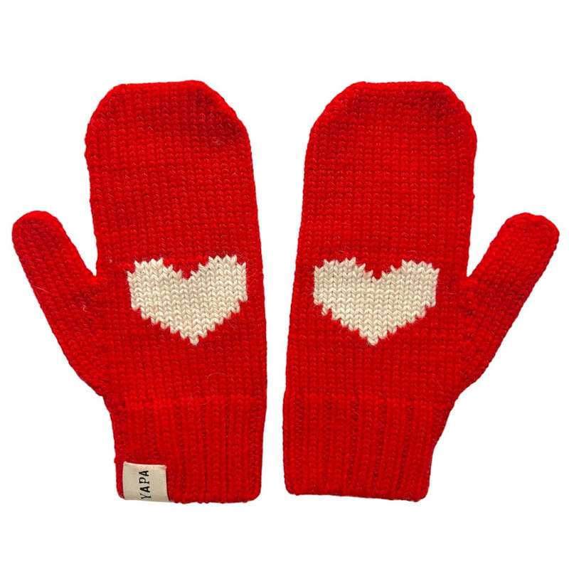 Baby Alpaca Heart Mittens