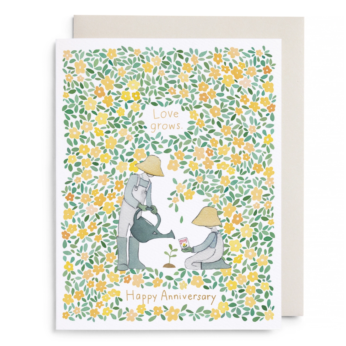 'Yellow Garden' Anniversary Card
