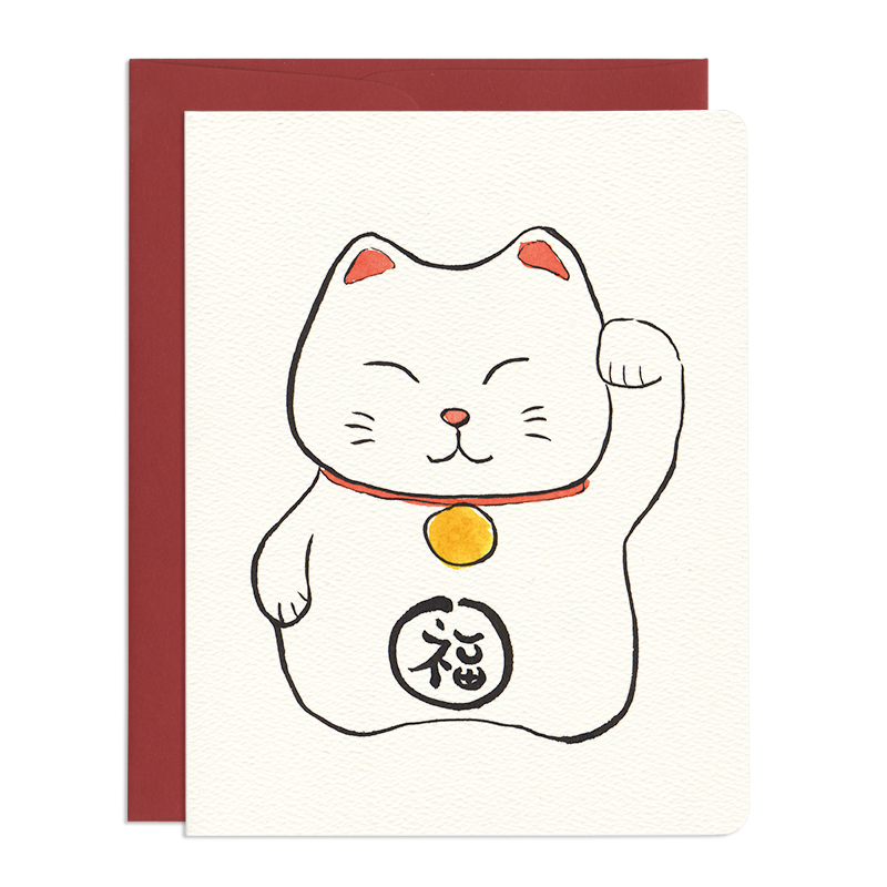 'Good Luck Maneki Neko' Card