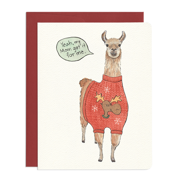 'Ugly Sweater Llama' Card