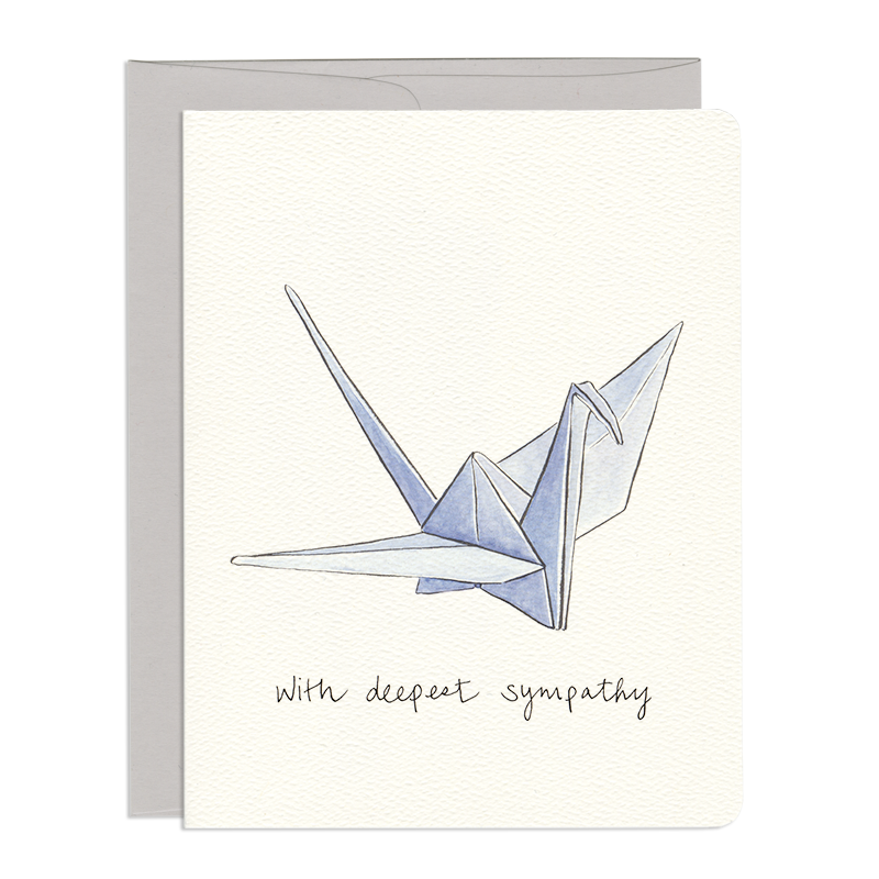 'With Deepest Sympathy' Paper Crane Card