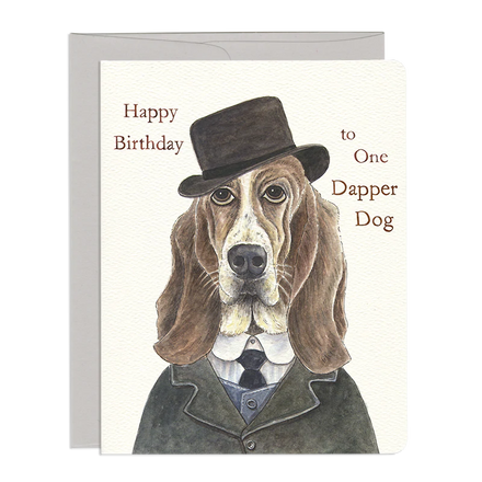 'Dapper Dog' Birthday Card