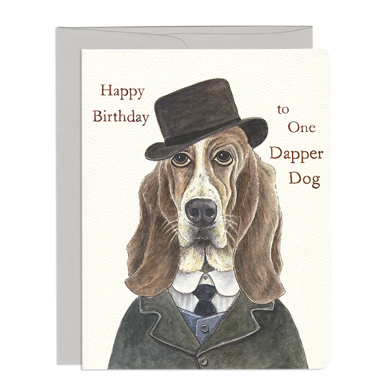 'Dapper Dog' Birthday Card