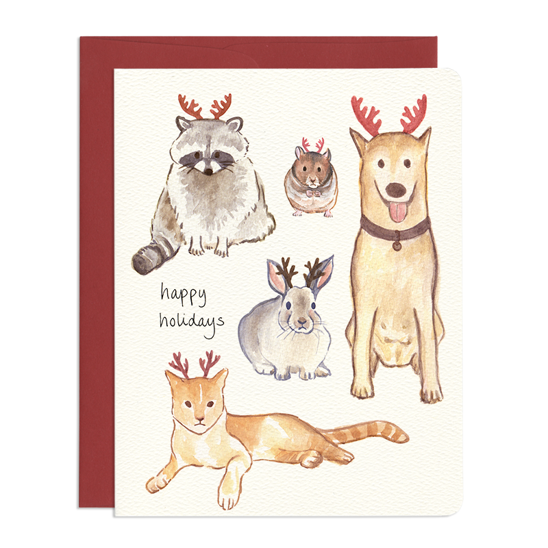 'Holiday Antlers' Christmas Card