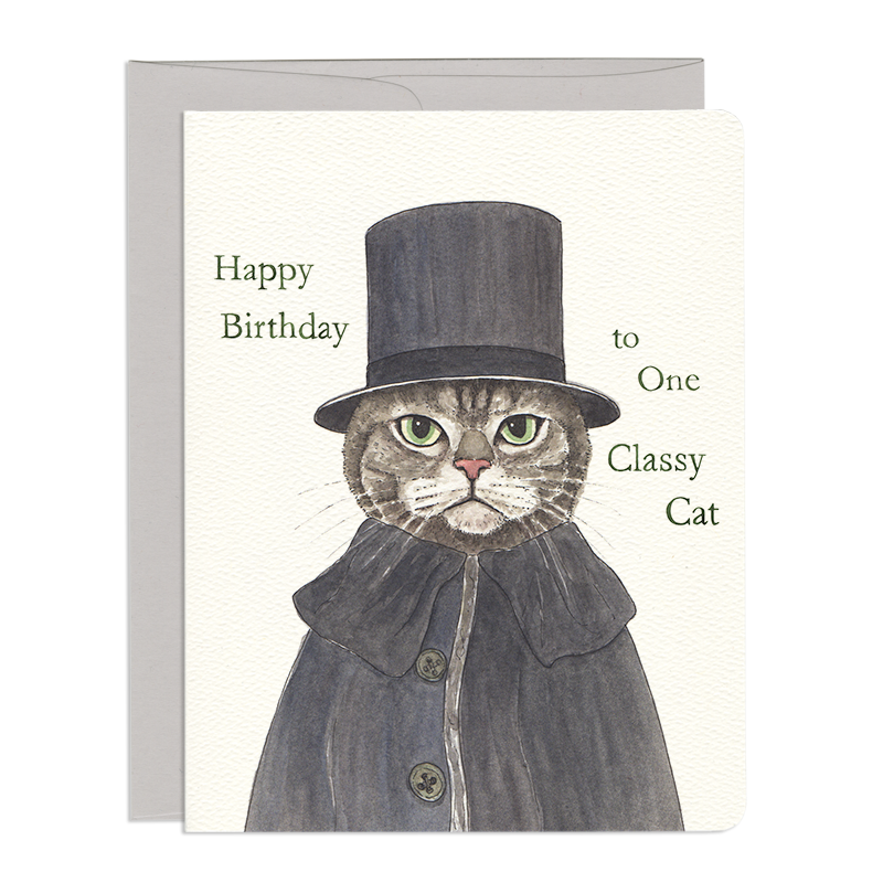 'Classy Cat' Birthday Card