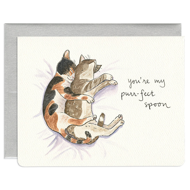 'Purr-fect Spoon' Greeting Card