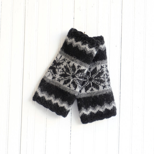 Nordic Brushed Alpaca Fingerless Gloves