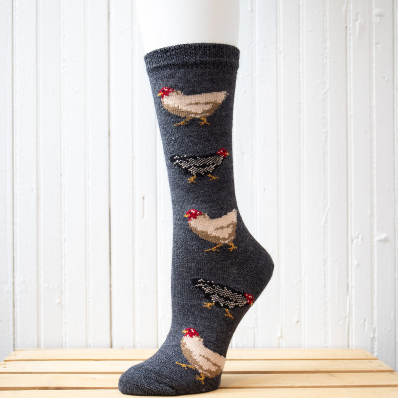 Red Maple Chicken Pattern Alpaca Socks