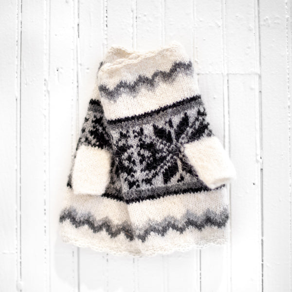 Nordic Brushed Alpaca Fingerless Gloves