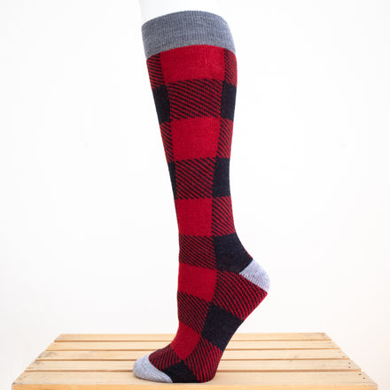 Red Maple Lodge Plaid Alpaca Sock