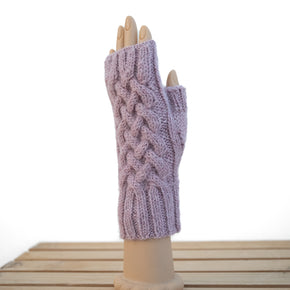 Shadow Cable Fingerless Alpaca Gloves