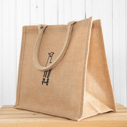 Fluff Alpaca Square Jute Tote Bag