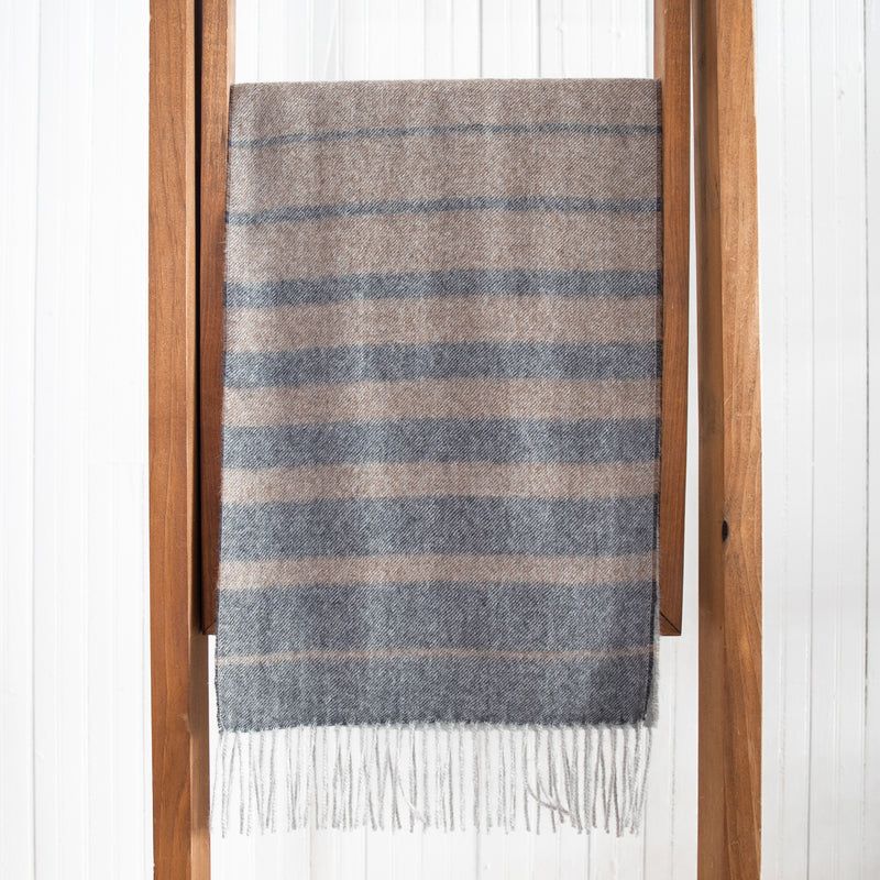 Fluff Striped Baby Alpaca Scarf