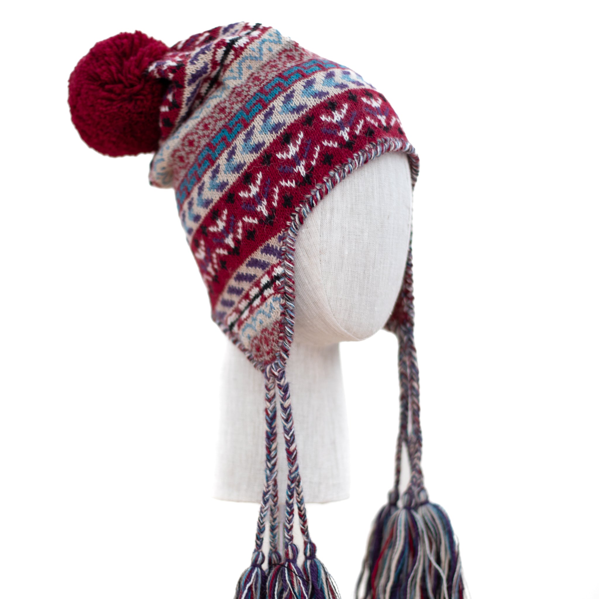 Ilave Alpaca Ear Flaps Pom Pom Hat