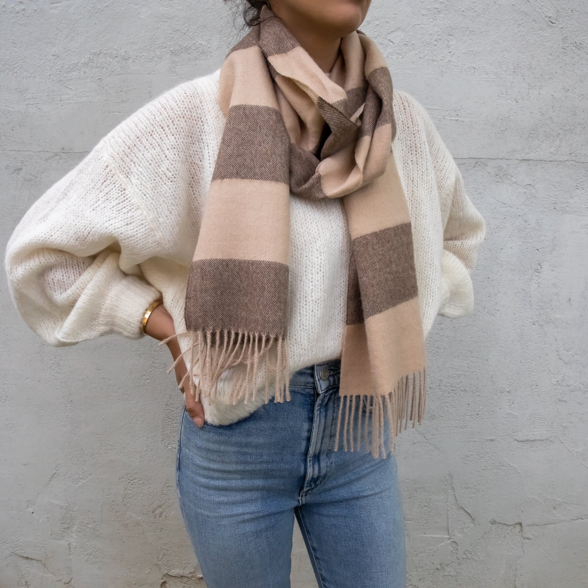 Striped Baby Alpaca Scarf