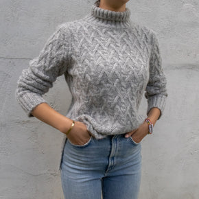 Lattice Cable Alpaca Sweater