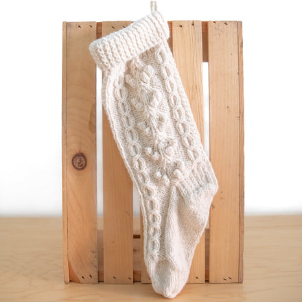 Miriam's Hand-Knit Cable Alpaca Christmas Stocking