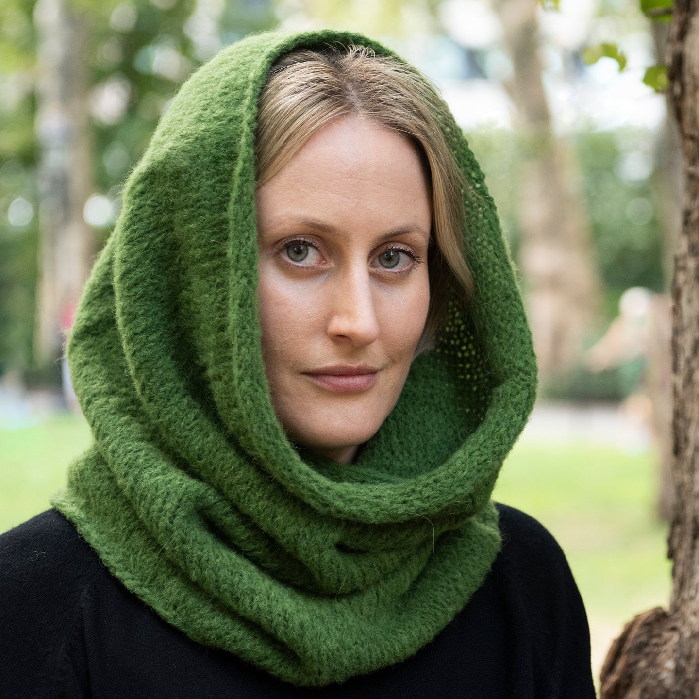 Meg Cohen Alpaca Hand Knit Laja Hood – Fluff Alpaca