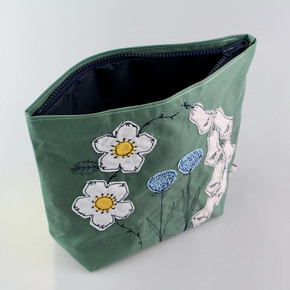 Wild Flowers Embroidered Wash Bag