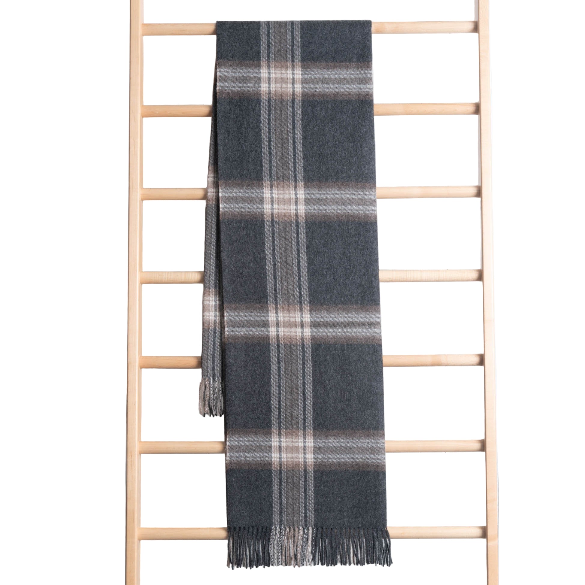 Fluff Plaid Baby Alpaca Throw Blanket