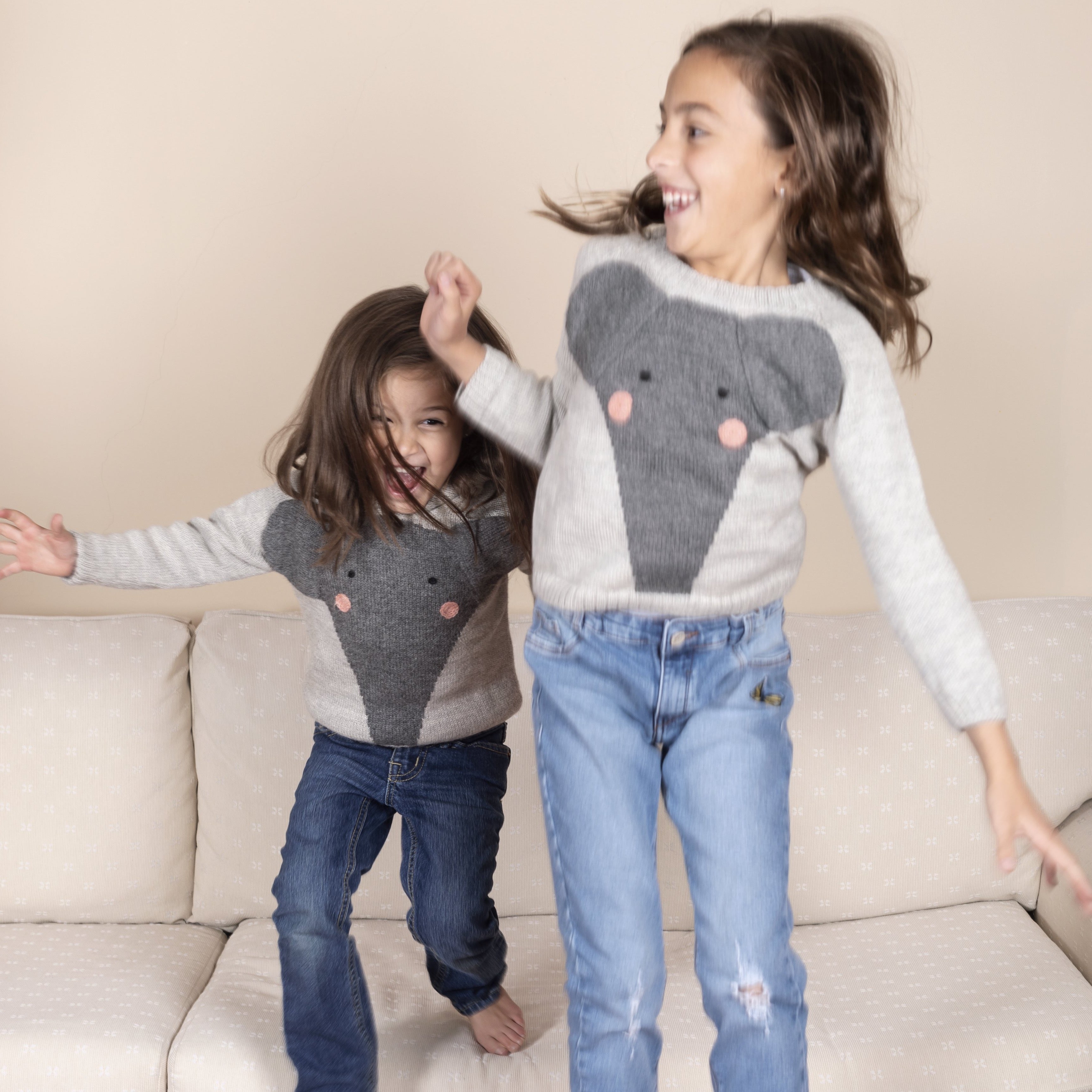 Nanay Floppy Ears Grey Elephant Alpaca Sweater