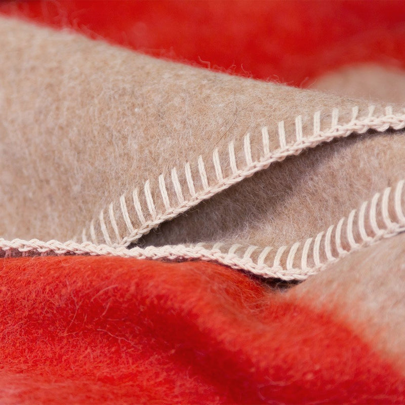 Blacksaw Siempre Recycled Blanket - Sand with Orange Stripe