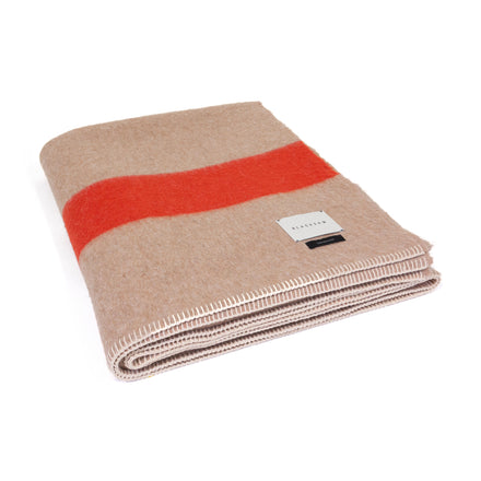 Blacksaw Siempre Recycled Blanket - Sand with Orange Stripe