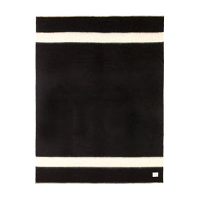 Blacksaw Siempre Recycled Blanket - Black/Ivory Stripe, Queen Size