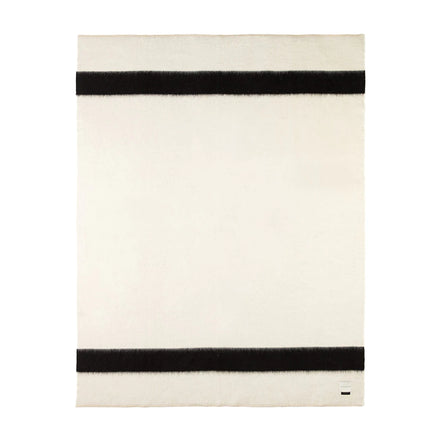 Blacksaw Siempre Recycled Blanket - Ivory/Black Stripe, Queen Size
