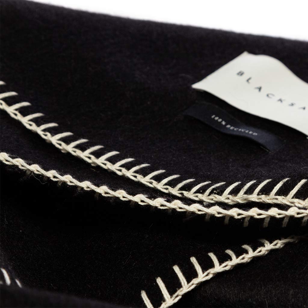 Siempre Speakeasy Recycled Alpaca Blanket - Black
