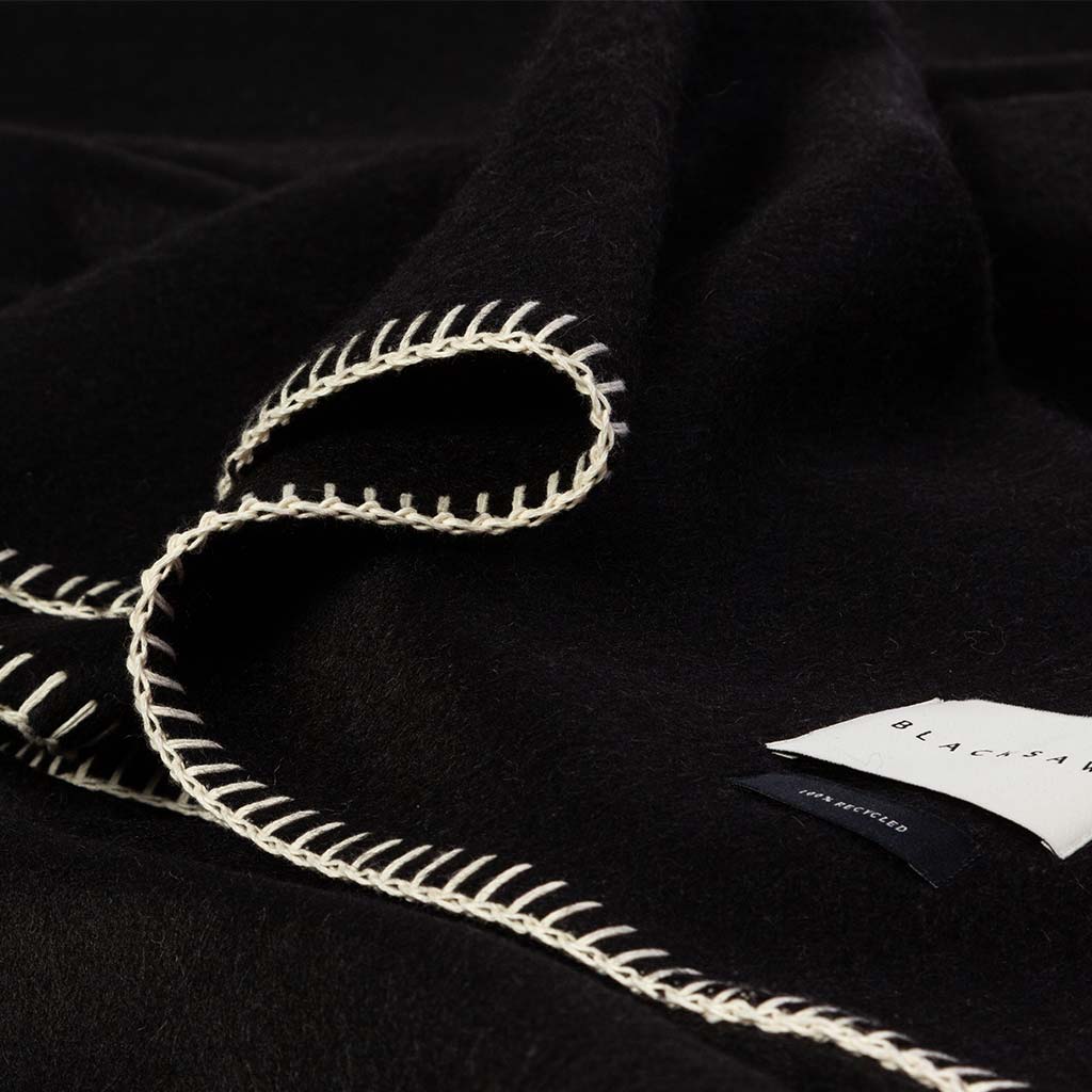 Siempre Speakeasy Recycled Alpaca Blanket - Black