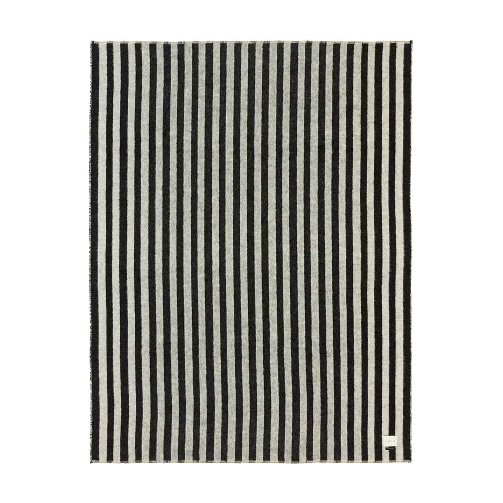 Stills Heirloom Alpaca Blanket – Black/Ivory Stripe