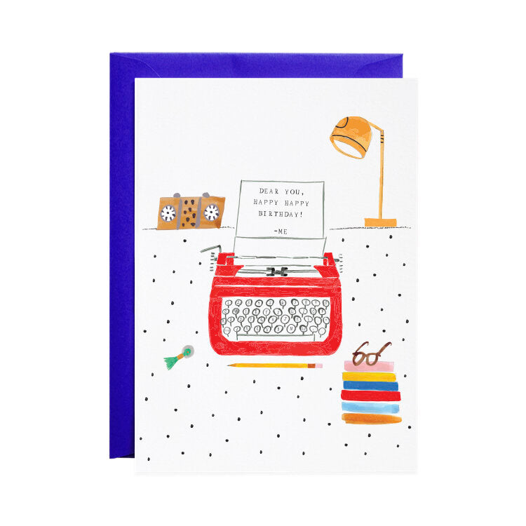 'Royal Typewriter' Birthday Greeting Card