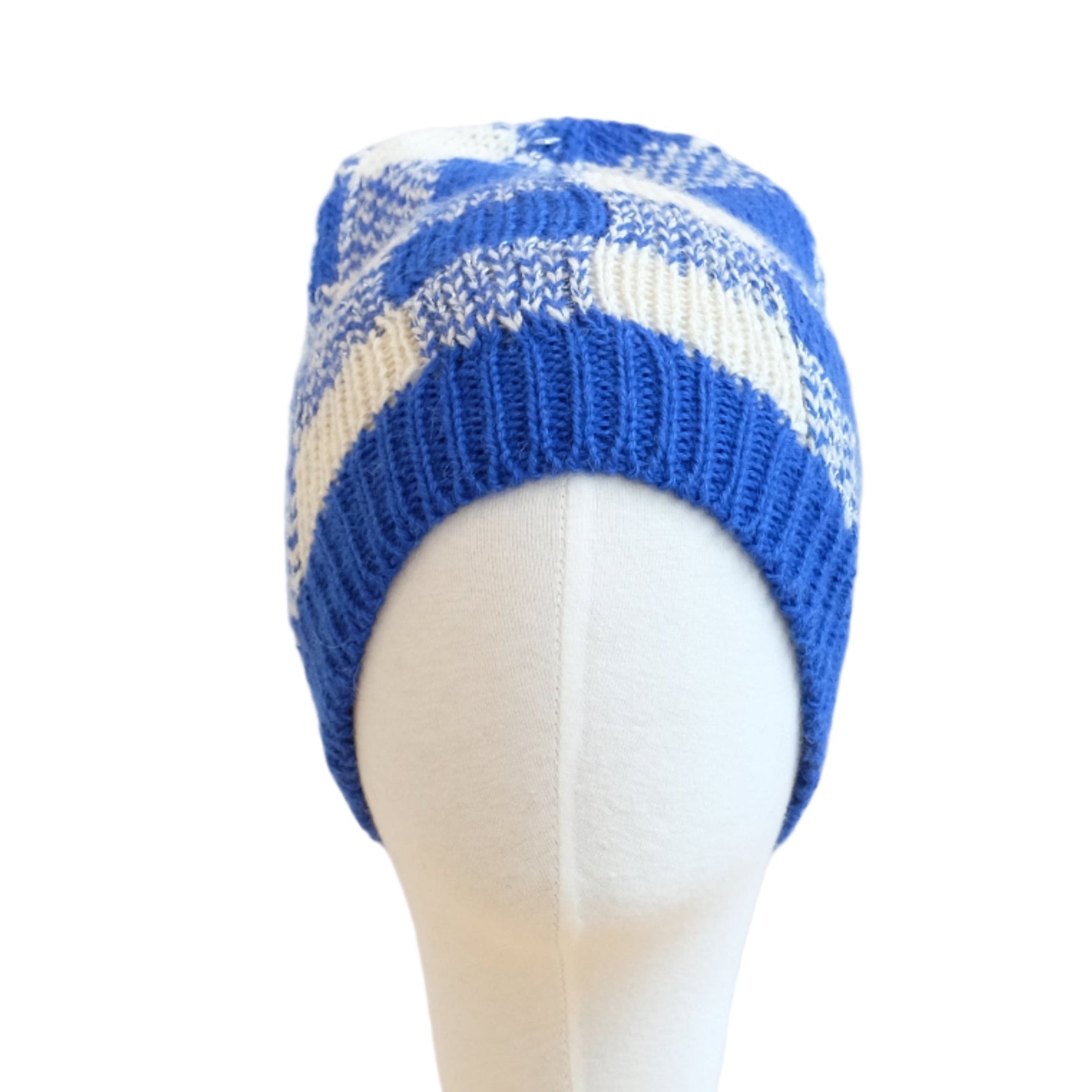 Gingham Check Alpaca Hat