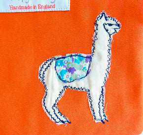 Fluff Alpaca x Poppy Treffry Flat Embroidered Purse with Key Ring