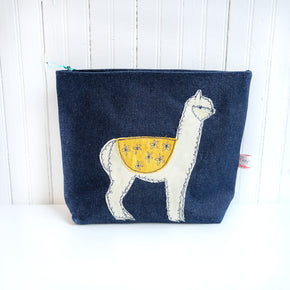 Fluff Alpaca x Poppy Treffry Embroidered Wash Bag