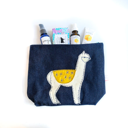 Fluff Alpaca x Poppy Treffry Embroidered Wash Bag