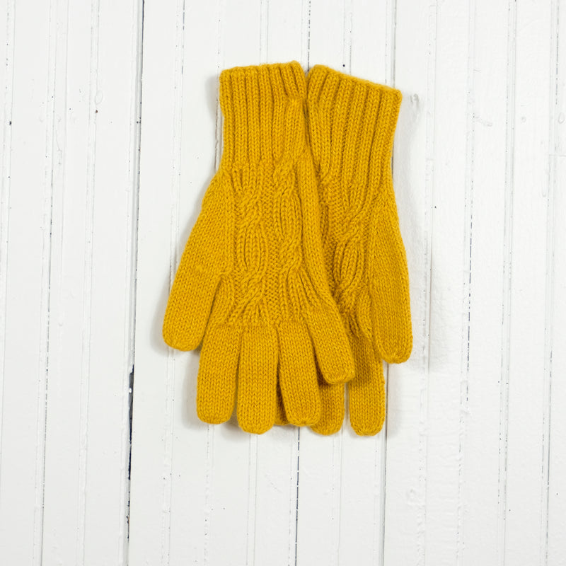 Cable-Knit Baby Alpaca Gloves