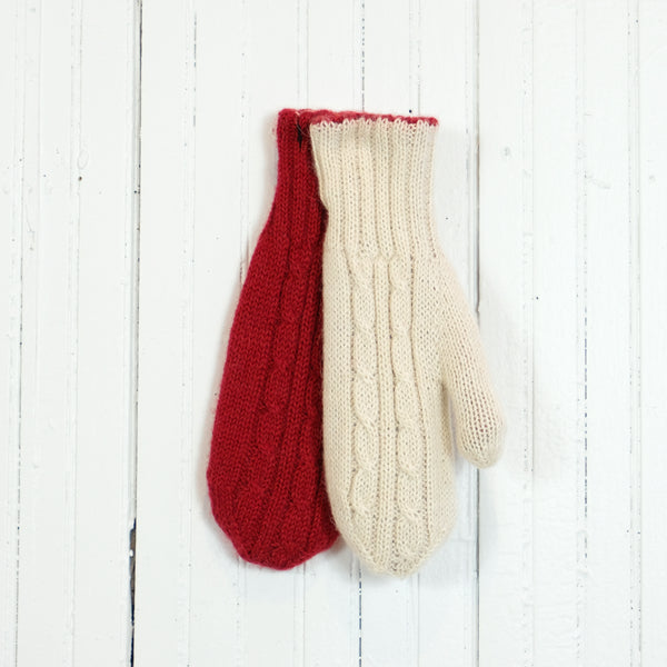 Reversible Cable-knit Mittens