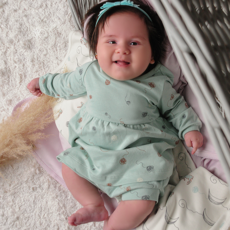 Pima Lima Babies Long Sleeve Dress with Bloomers