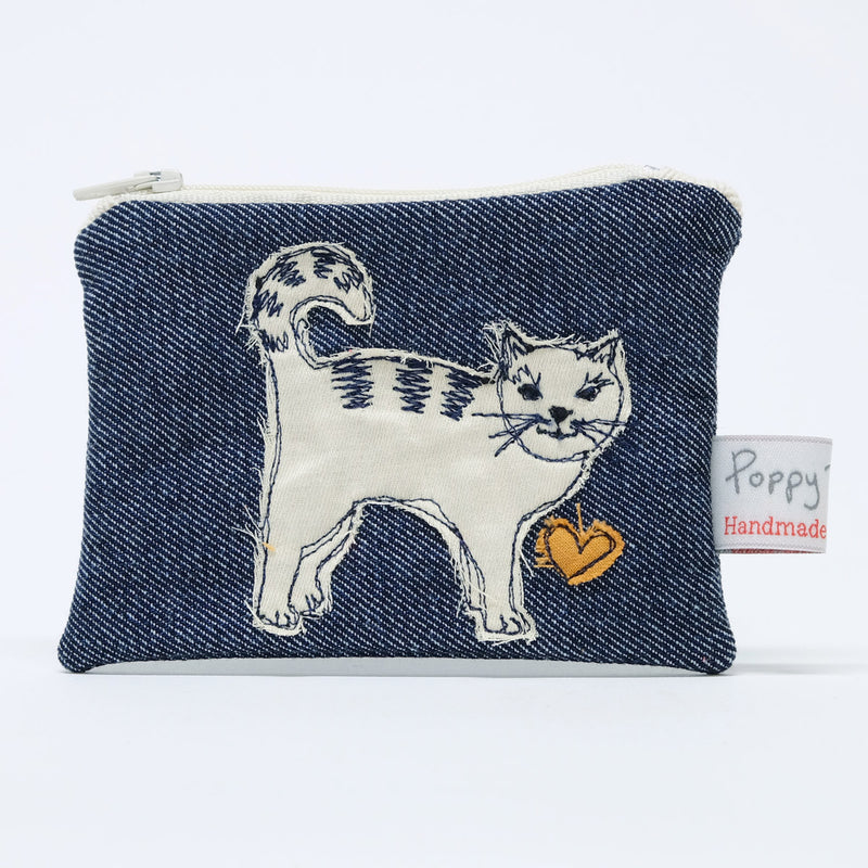 Cat Embroidered Small Useful Purse