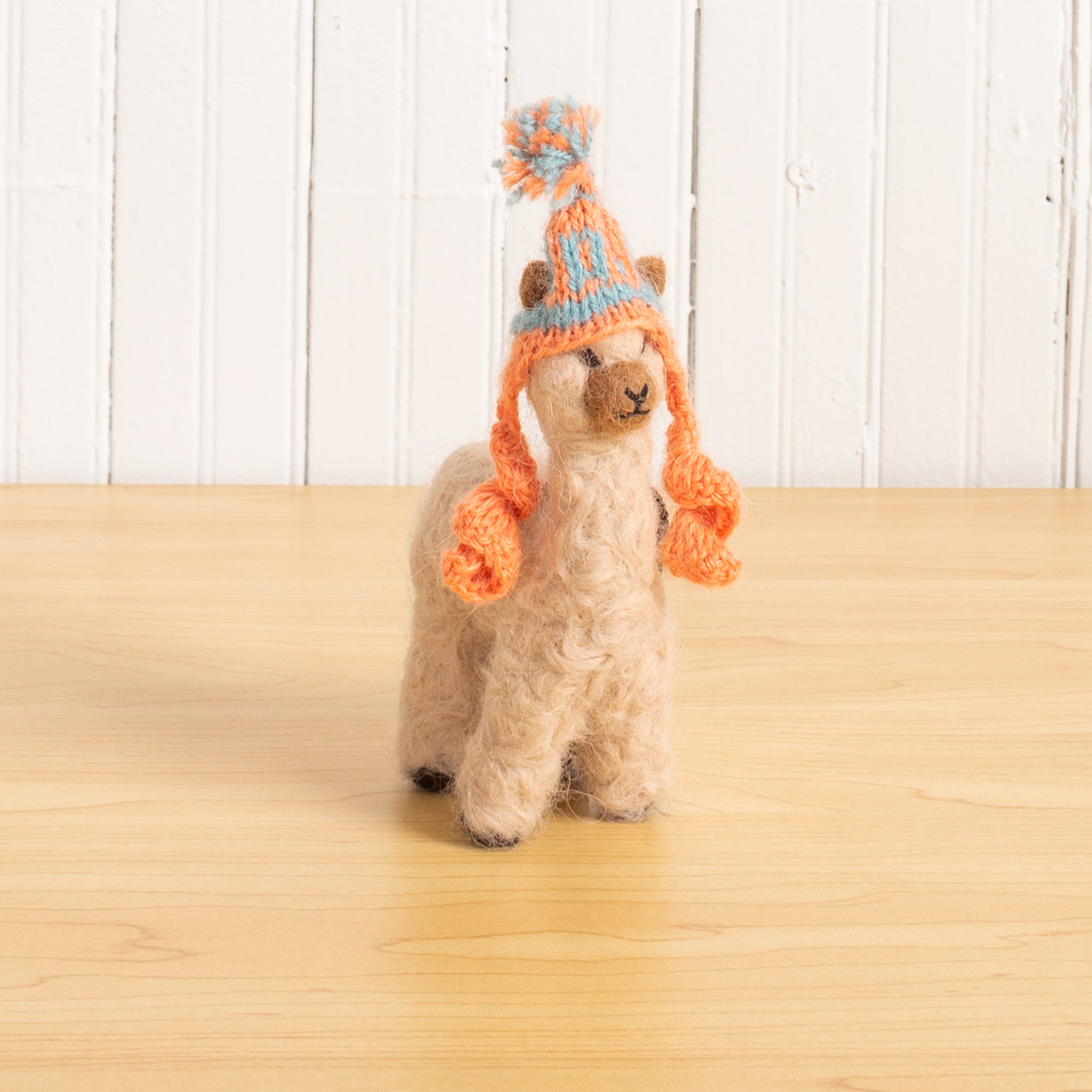 Felted Alpaca Cria with Hat