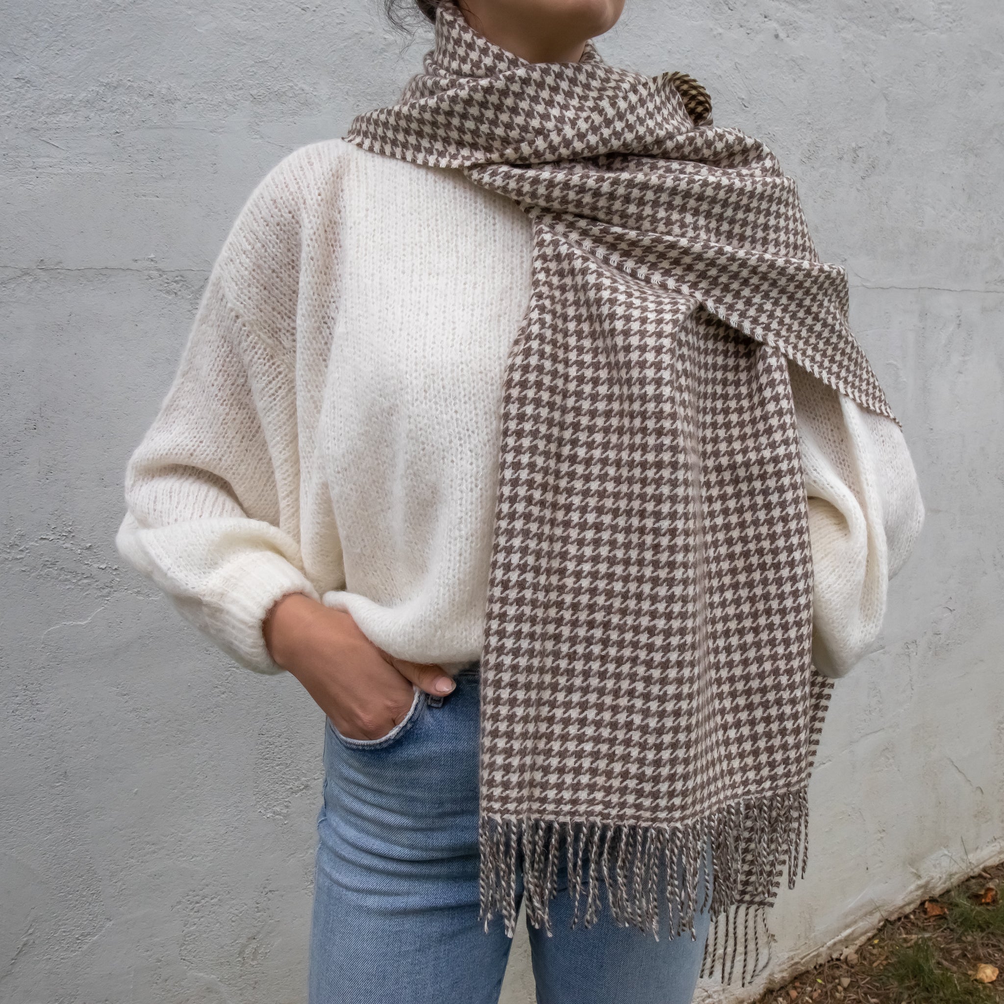 Houndstooth Baby Alpaca Shawl