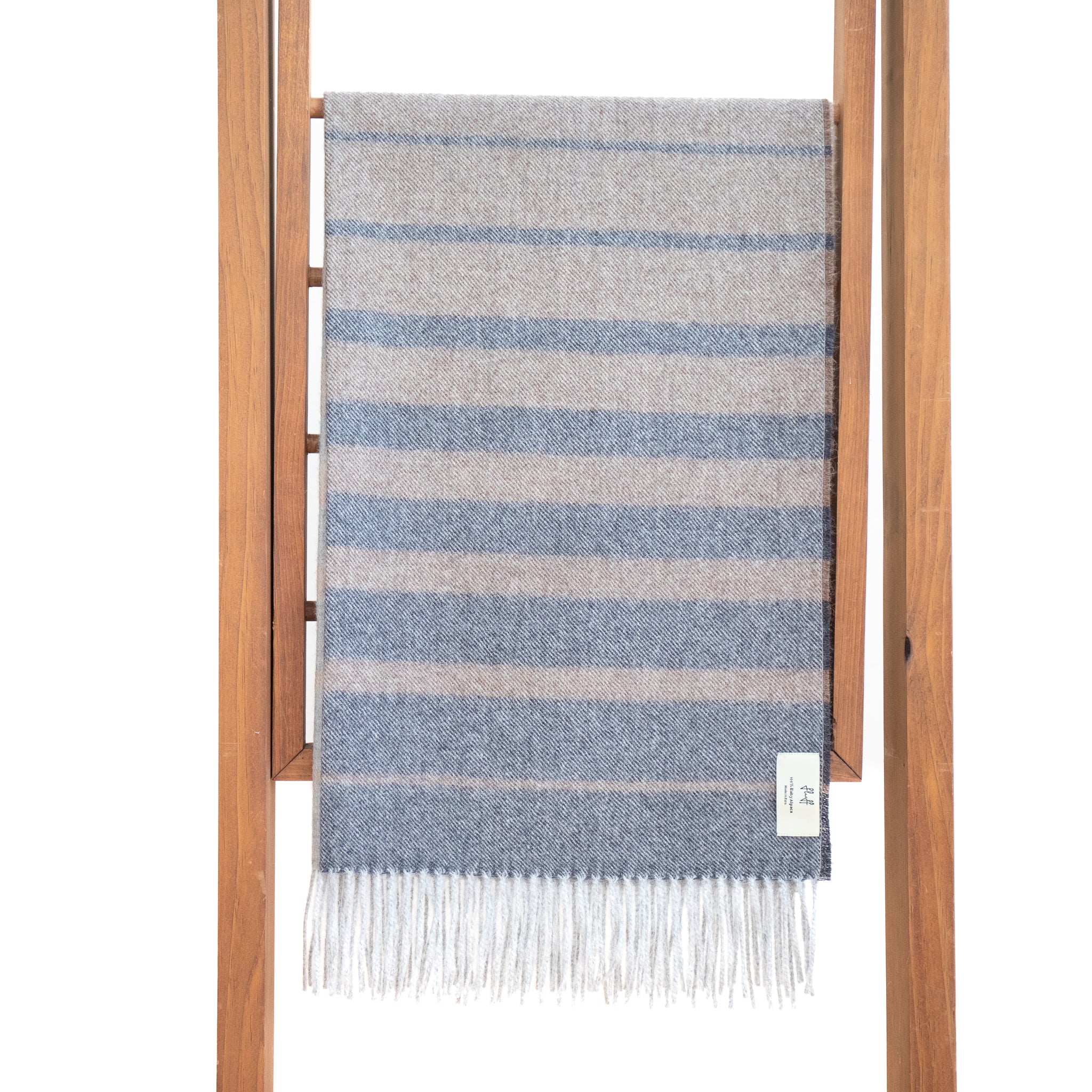 Hudson Striped Baby Alpaca Shawl – Fluff Alpaca