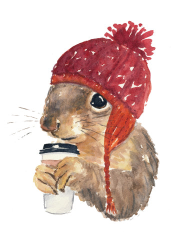 'Squirrels Love Coffee' Card