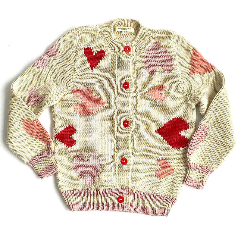 Cabbages and Kings Ivory Hearts Cardigan