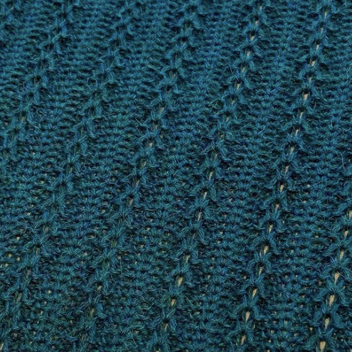 Handmade Tuck Lace Stripe Alpaca Scarf