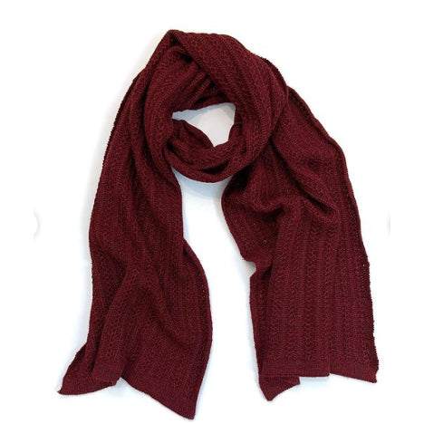 Handmade Tuck Lace Stripe Alpaca Scarf